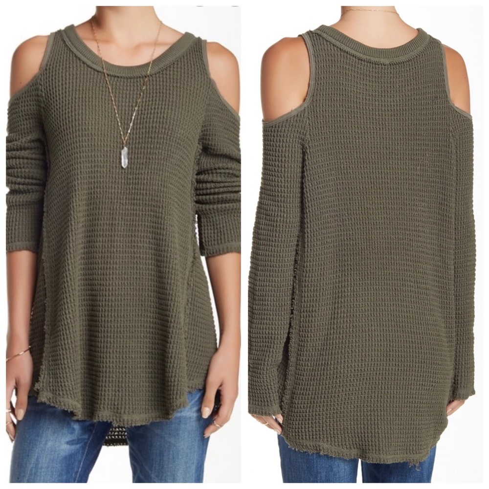 Free People Sunrise Cold Shoulder Sweater